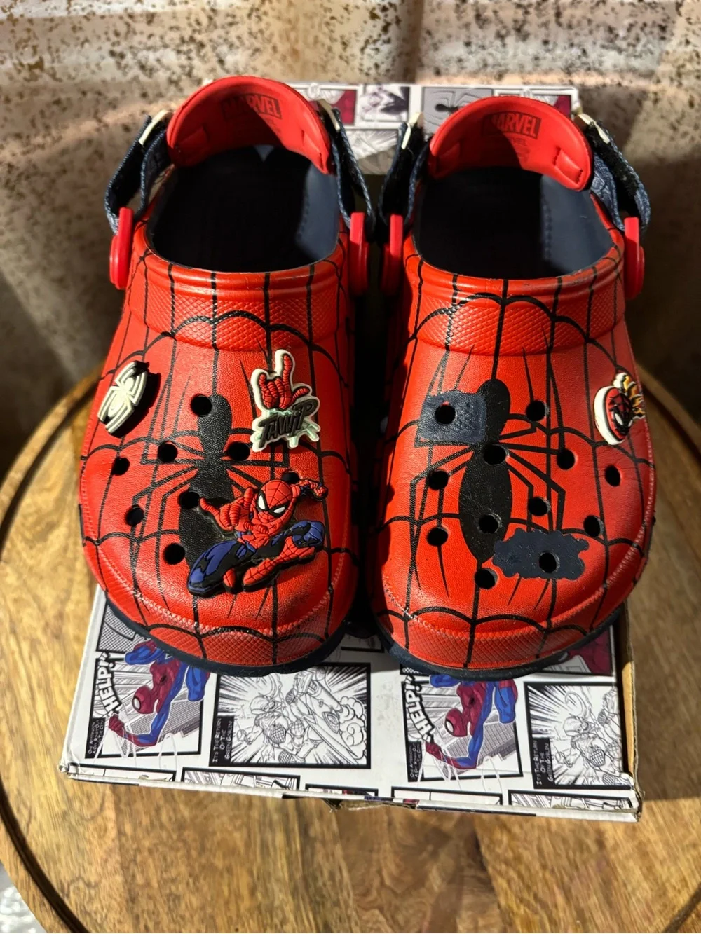 CROCS Kids' Spider-Man Red and Black Clogs